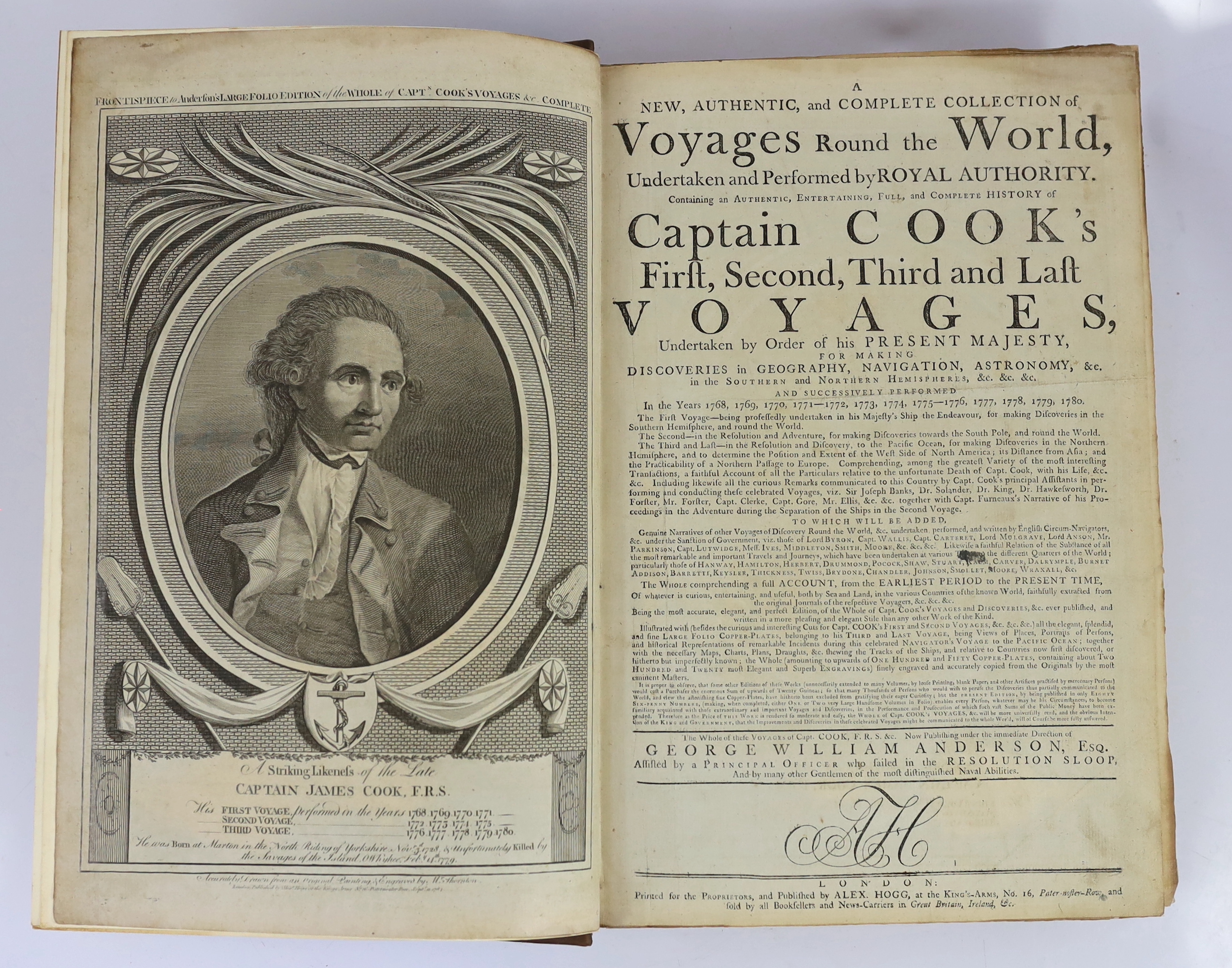 Cook, James - Anderson, George William. A New, Authentic, and Complete Collection of Voyages Round the World